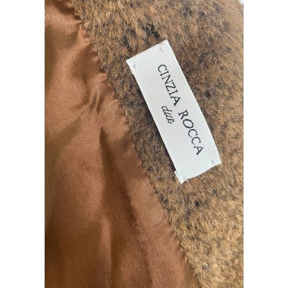 Cinzia Rocca Womens Size 6 Brown Alpaca-Wool Blend Coat Jacket Made in Italy - Picture 10 of 16